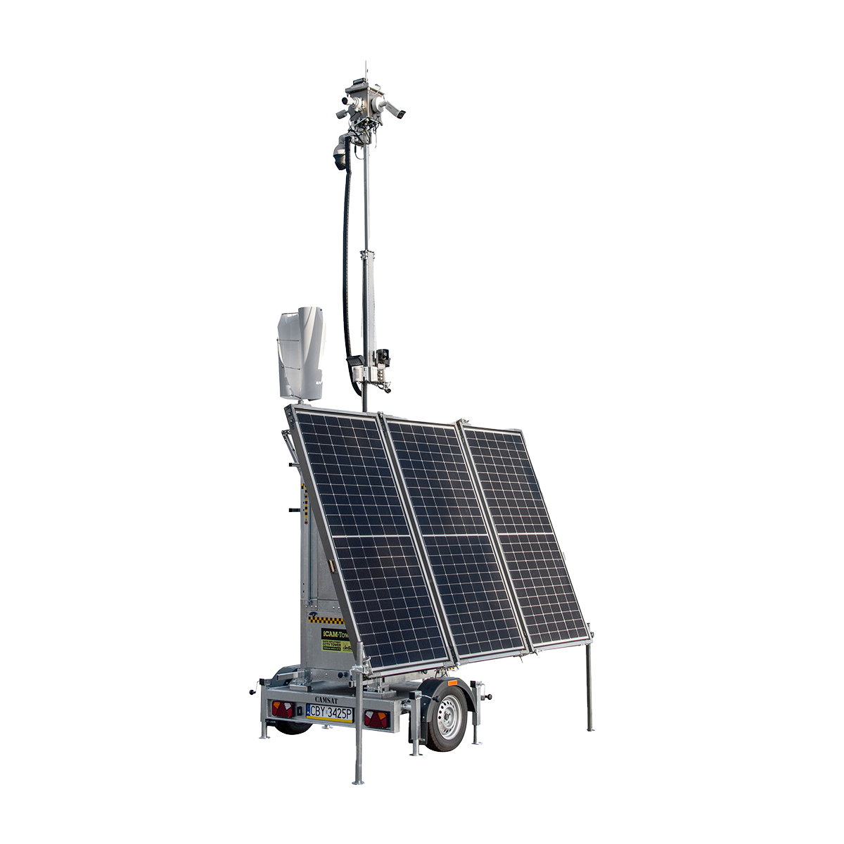 Solar-powered megaphone