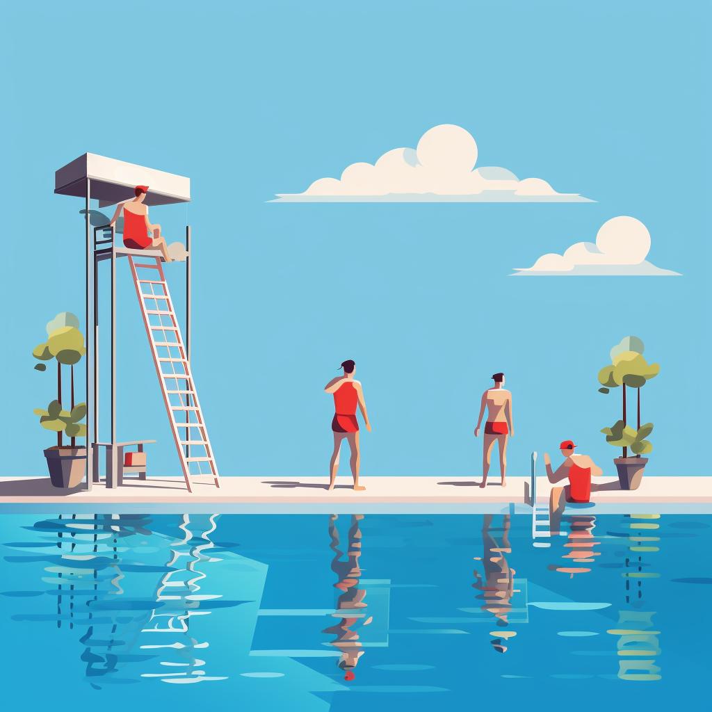 Lifeguard training in a swimming pool